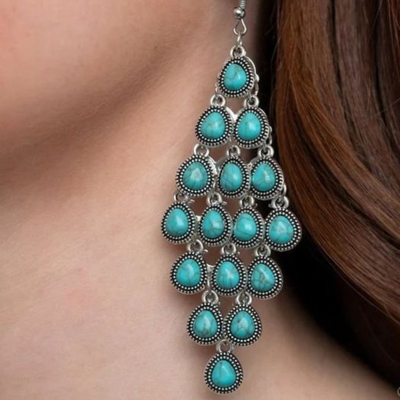 Jewelry - Earrings, Silver frame, Turquoise